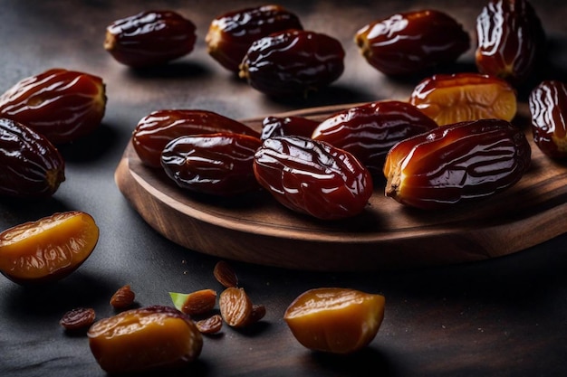 a plate of figs with the word almonds on it