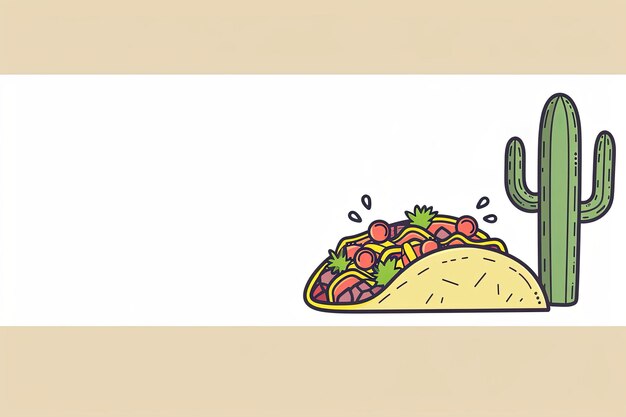 Photo a plate filled with traditional mexican cuisine sits on a table with a vibrant cactus plant in the background