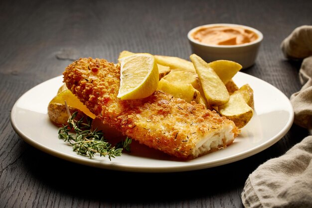 plate of fish and chips