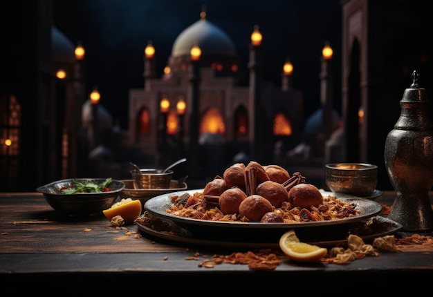 Plate of Food in Front of Building