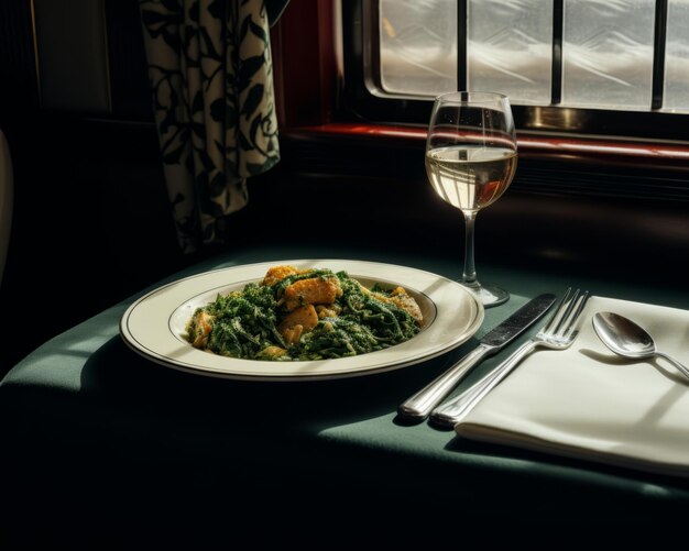 a plate of food on a table