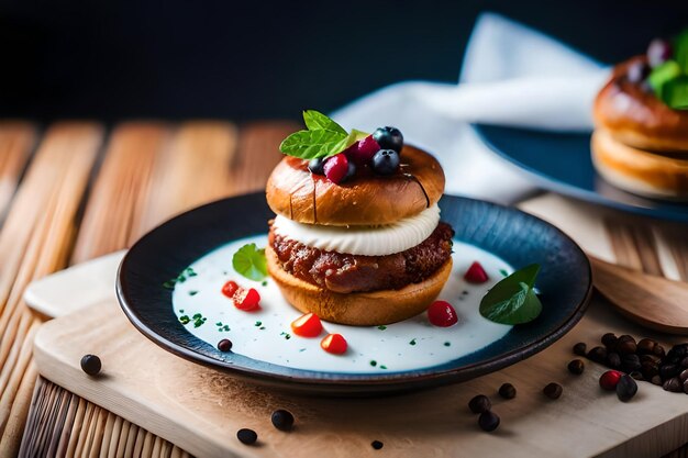 a plate of food that has a piece of cake on it