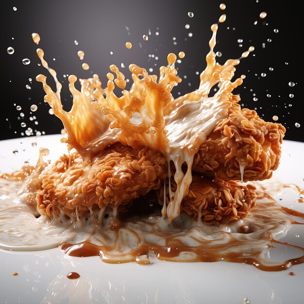 Premium Ai Image A Plate Of Food That Has The Word Chicken On It Premium Ai Image A Plate Of Food That Has The Word Chicken On It