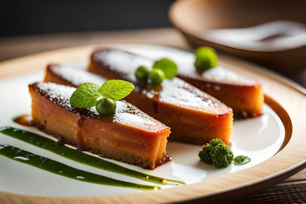 a plate of food that is on a table