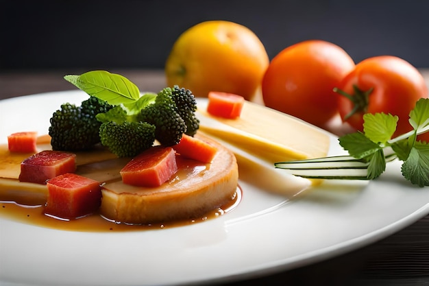 A plate of food with broccoli, cheese, and vegetables on it