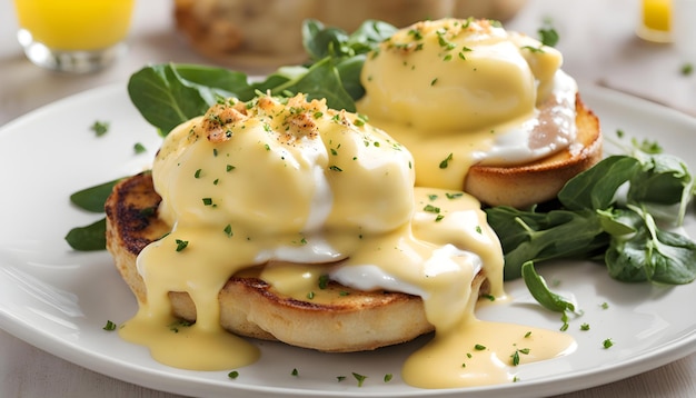 Photo a plate of food with eggs and cheese on it