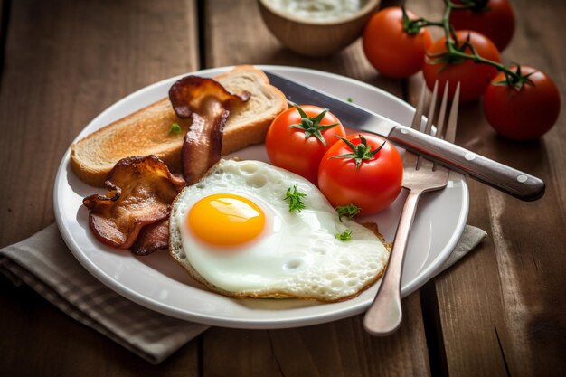 A plate of food with eggs and toast