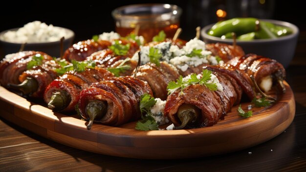 A plate of food with a fire in the background