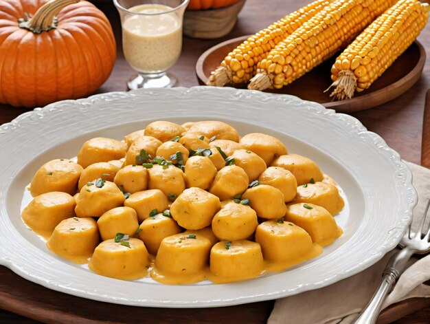 A plate of food with a fork and a glass of milk