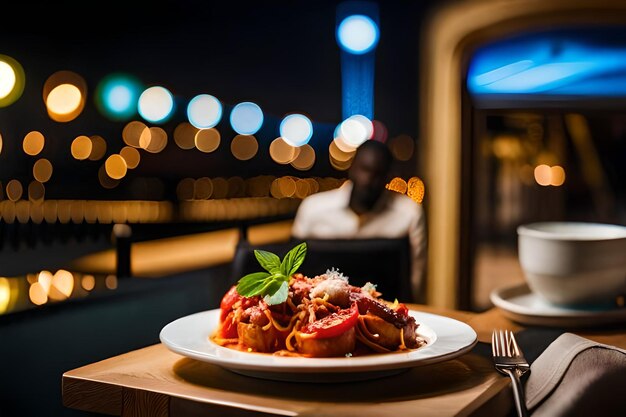 a plate of food with a fork and a knife on a table.