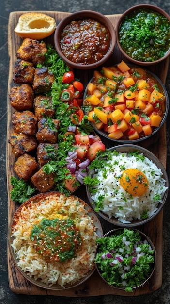 a plate of food with a glass of wine next to it