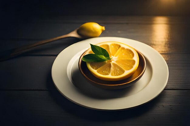 レモンとレモンの食べ物の皿