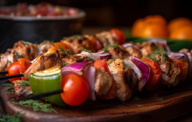 A plate of food with meat on it