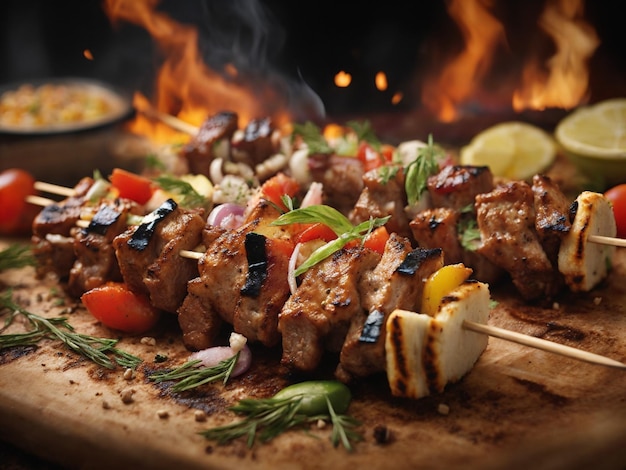 a plate of food with meat and vegetables on it