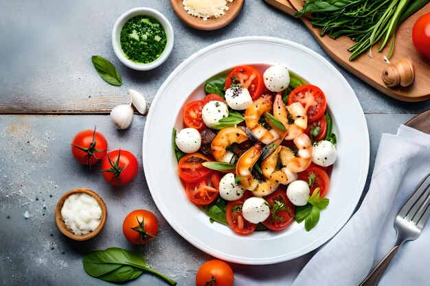 A plate of food with mushrooms and tomatoes on it