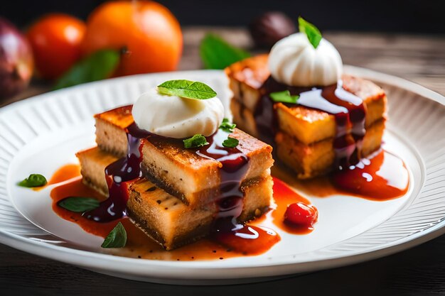 A plate of food with oranges and cherries on it