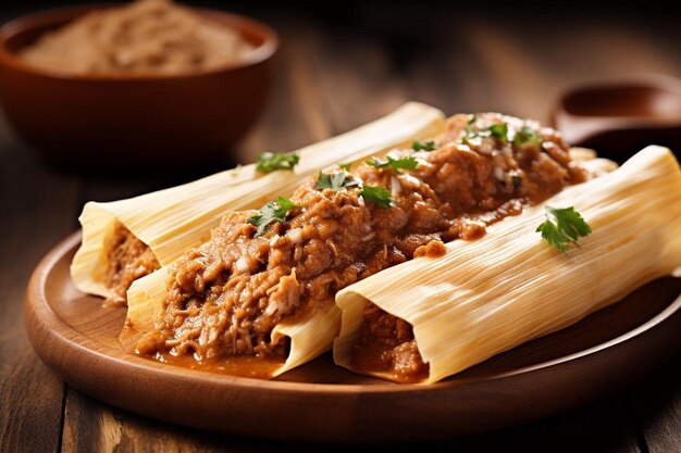 Photo a plate of food with pasta and meatballs on it