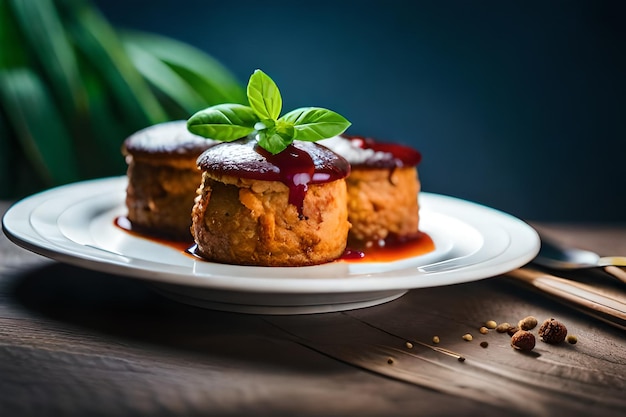 a plate of food with a piece of cake on it