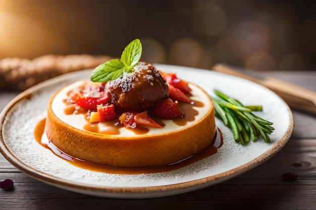 A plate of food with a piece of cake on it