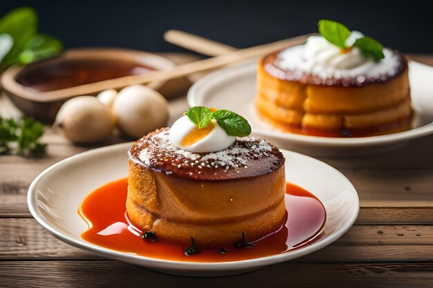 a plate of food with a piece of cake on it