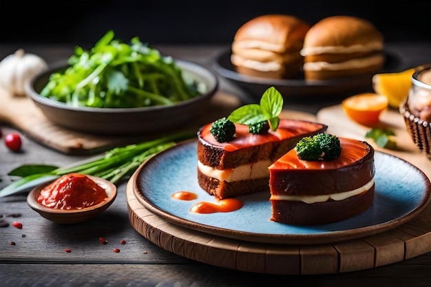 A plate of food with a piece of meat on it