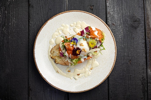 A plate of food with a plate of food on it