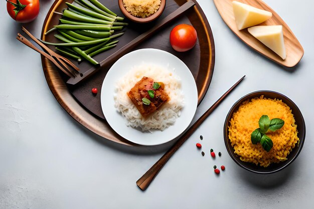 A plate of food with a plate of food on it