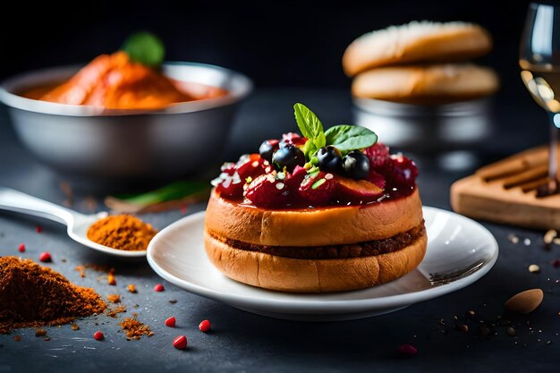 a plate of food with a plate of food on it