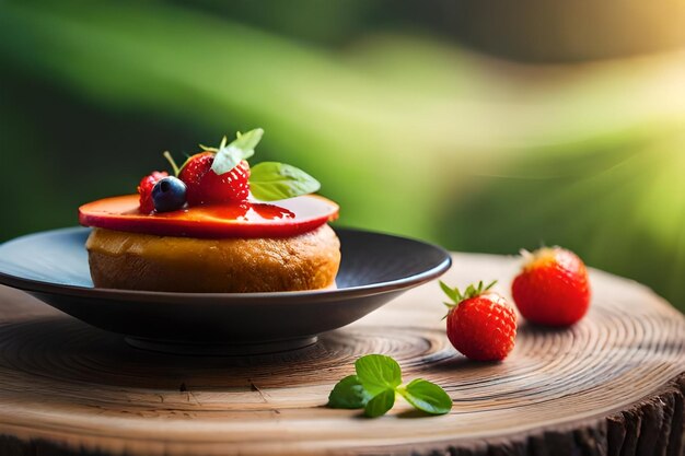 A plate of food with raspberries and a plate of raspberry on it