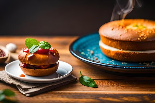 A plate of food with a smoke coming out of it