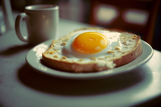 A plate of food with a sunny side up egg on it