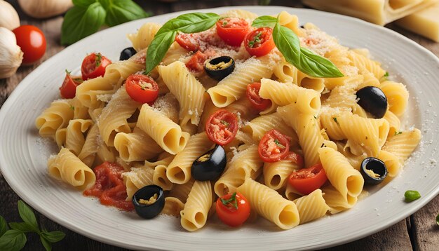 Photo a plate of food with a variety of different types of vegetables