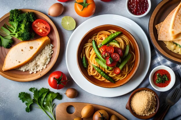 a plate of food with vegetables and meat on it.