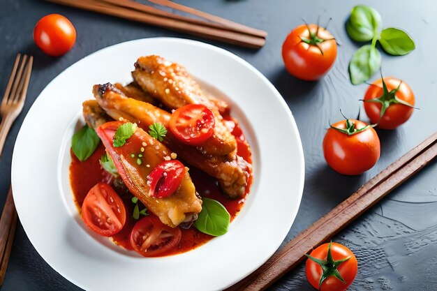 A plate of food with vegetables and meat on a table.