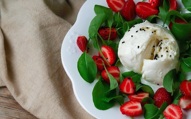 a plate of food with a white plate of food on it