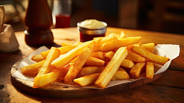 a plate of french fries