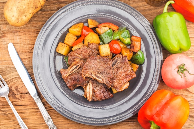 A plate of fresh fried beef ribs