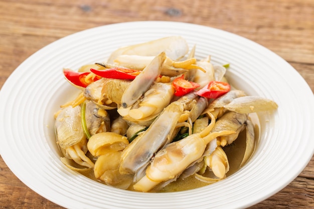 A plate of fried razor clams