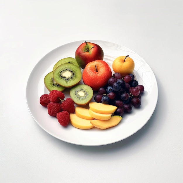 A plate of fruit including kiwi, kiwi, kiwi, and kiwi.