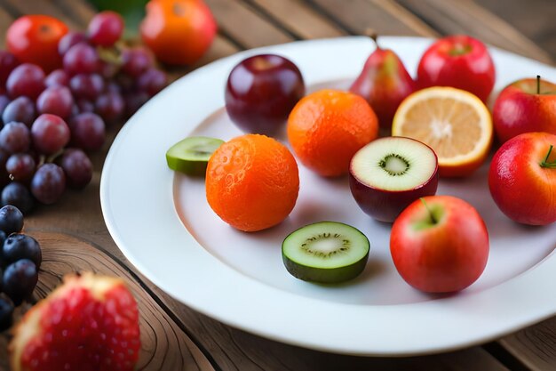 A plate of fruit including one of the fruits