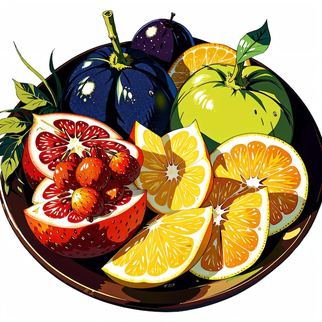 A plate of fruit