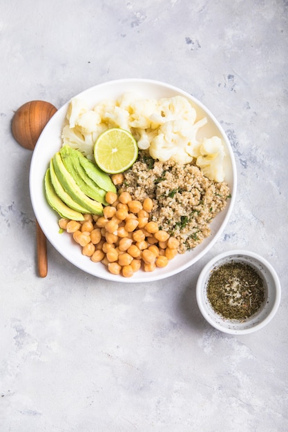 A plate of healthy vegan lunch