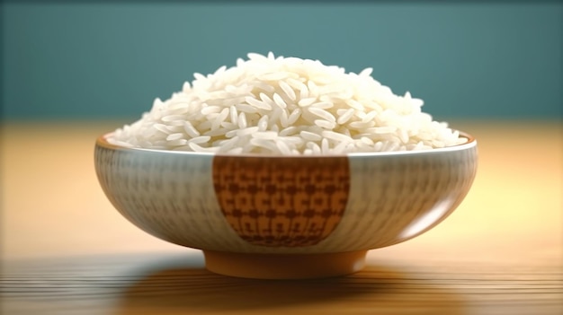 A plate of hot delicious cooked rice ready to eat Generated AI