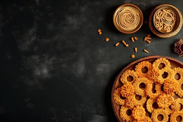 Photo a plate of indian snack mix