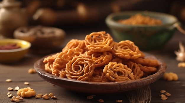 Photo a plate of indian sweet snacks