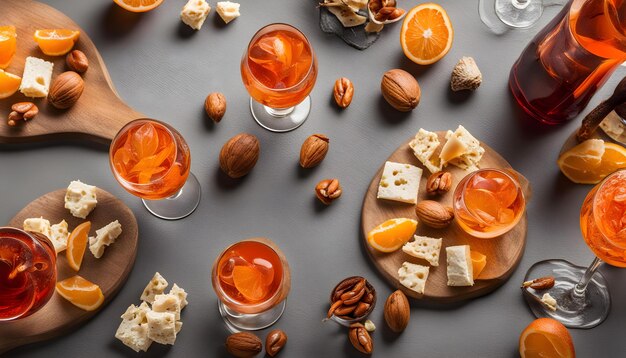 Photo a plate of nuts and almonds with a glass of water