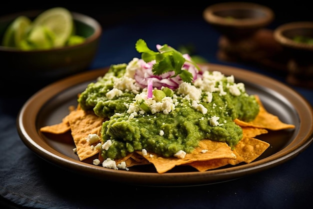 사진 신선한 과 함께 chilaquiles의 접시