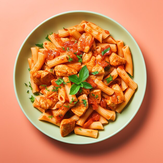 a plate of pasta with meat and sauce