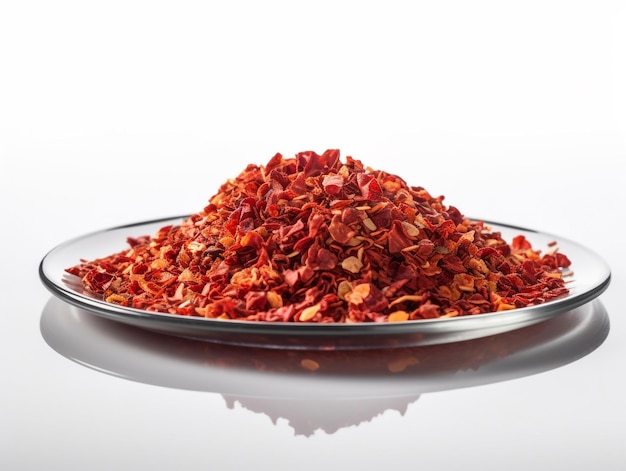 Photo a plate of red and yellow spiced peppers