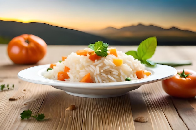 A plate of rice with carrots and rice on it